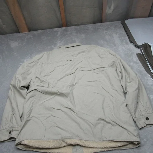 Levis Jacket Mens 3XL White Sherpa Fleece Lined Button Up Heavyweight Work Coat